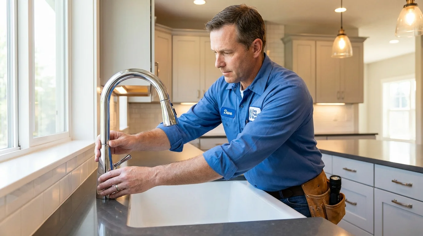 Kitchen faucet installation by Johns Plumbing LLC in Tecumseh